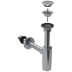 Geberit Lavabo Sifonu T Tipi - Süzgeç + Süzgeç Kapağı Seti-Parlak Krom