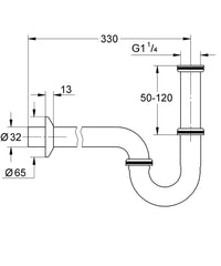 Grohe 330mm Deveboynu Lavabo Sifonu