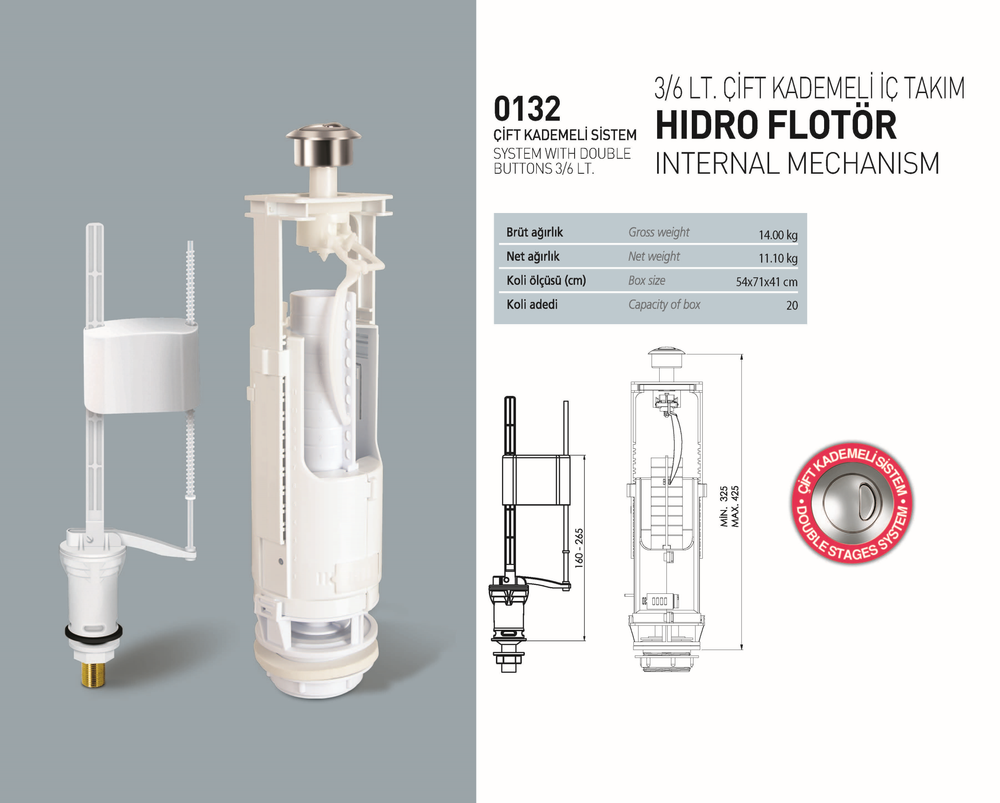 Nkp 3/6 Lt. Çift Kademeli Sistem Hidro Flotör