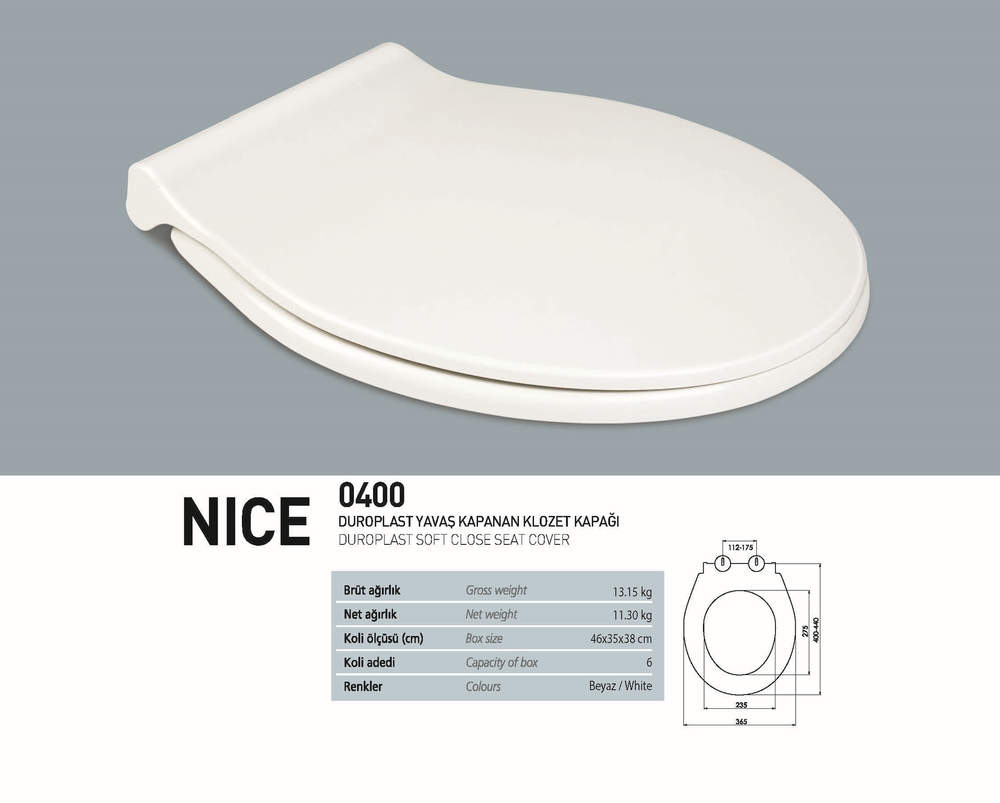 Nkp Nice Duroplast Yaşav Kapananan Klozet Kapağı
