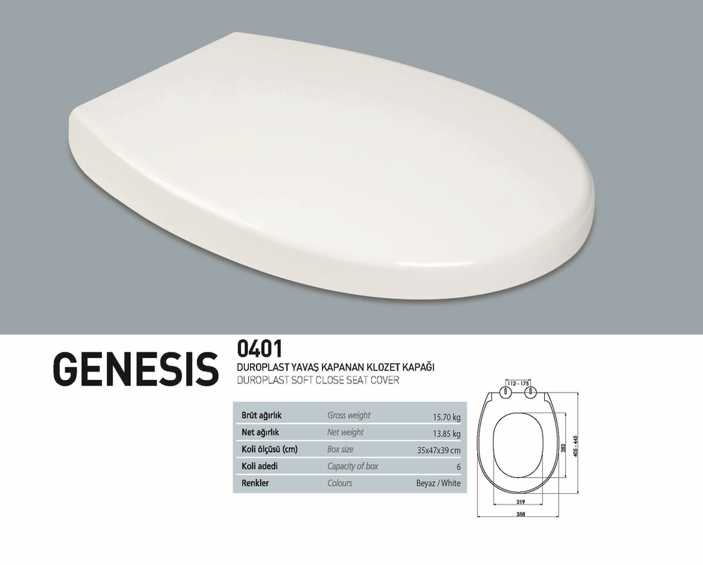 Nkp Genesis Duroplast Yavaş Kapanan Klozet Kapağı