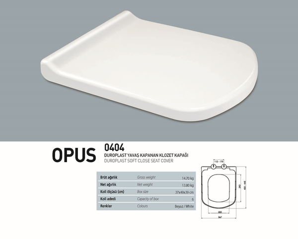 Nkp Opus Duroplast Yavaş Kapanan Klozet Kapağı