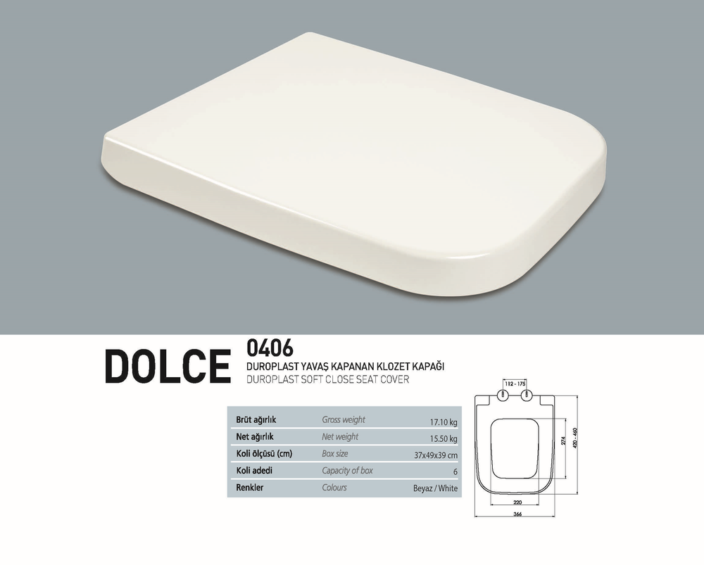 Nkp Dolce Duroplast Yavaş Kapanan Klozet Kapağı