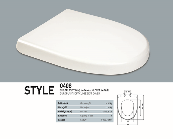 Nkp Style Duroplast Yavaş Kapanan Kozet Kapağı