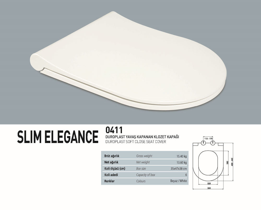 Nkp Slim Elegance Duroplast Yavaş Kapanan Klozet Kapağı