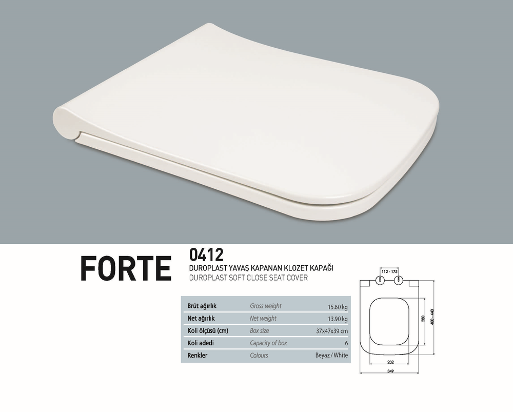 Nkp Forte Duroplast Yavaş Kapanan Klozet kapağı