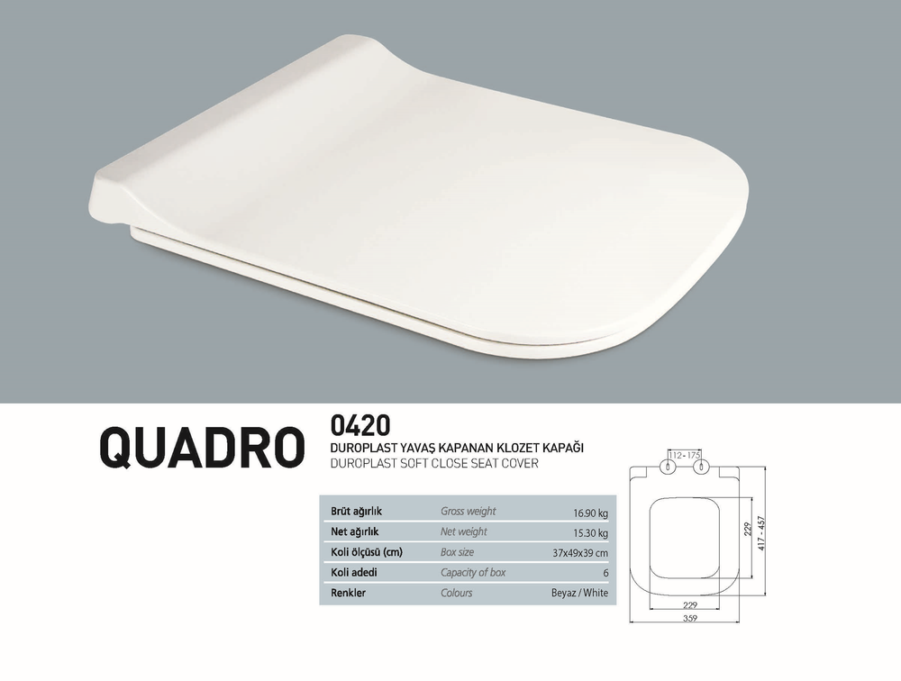 Nkp Quadro Duroplast Yavaş Kapanan Klozet Kapağı