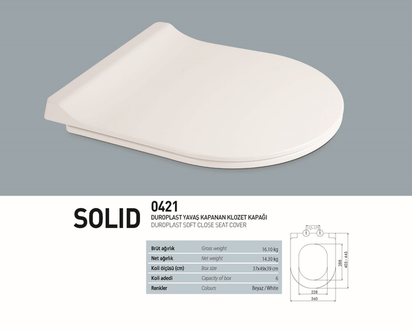 Nkp Solid Duroplast Yavaş Kapanan Klozet Kapağı